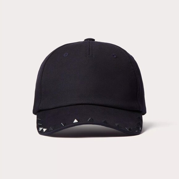 VALENTINO ROCKSTUD COTTON BASEBALL CAP WITH STUD APPLIQUÉ